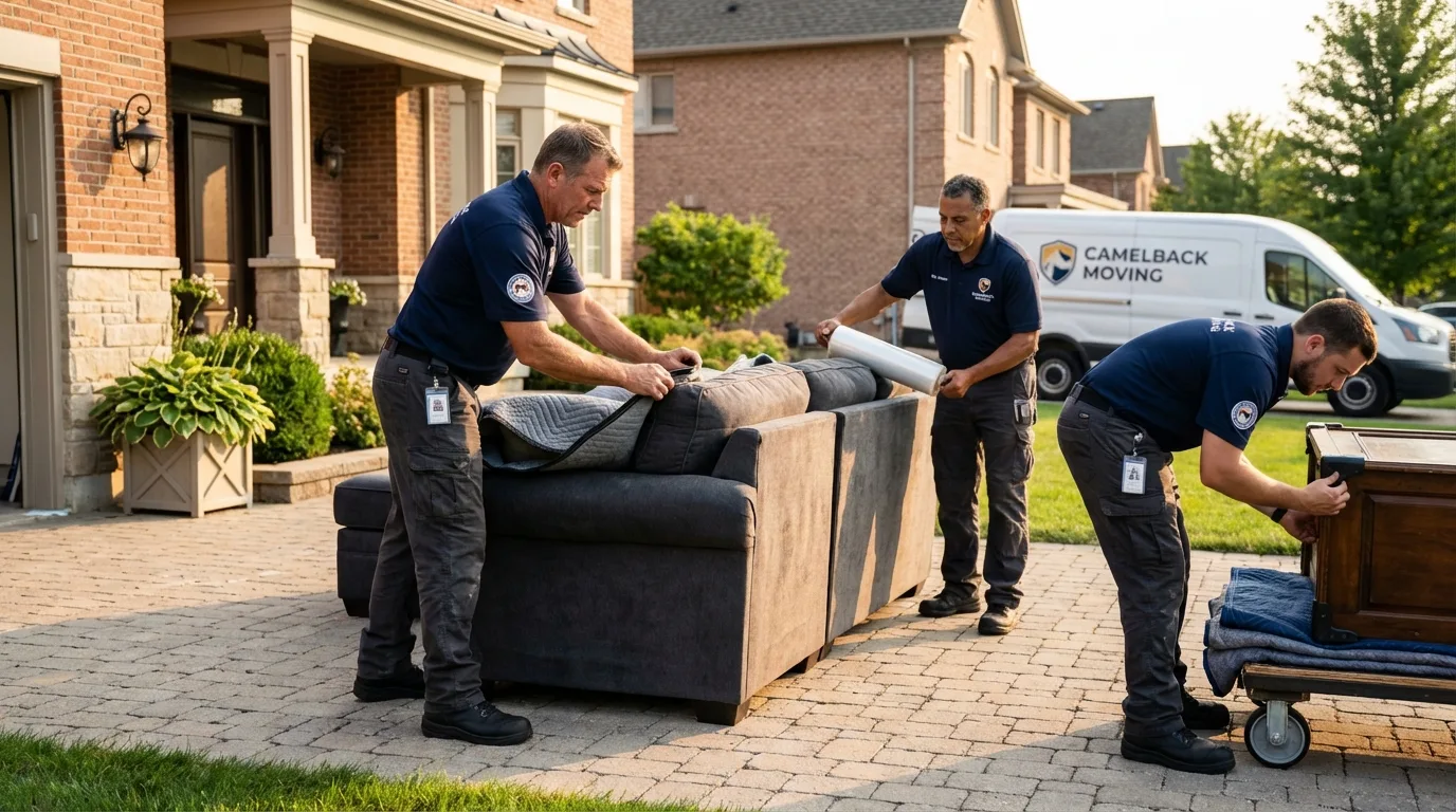 Large estate moving crew wrapping furniture in Ripley, OH