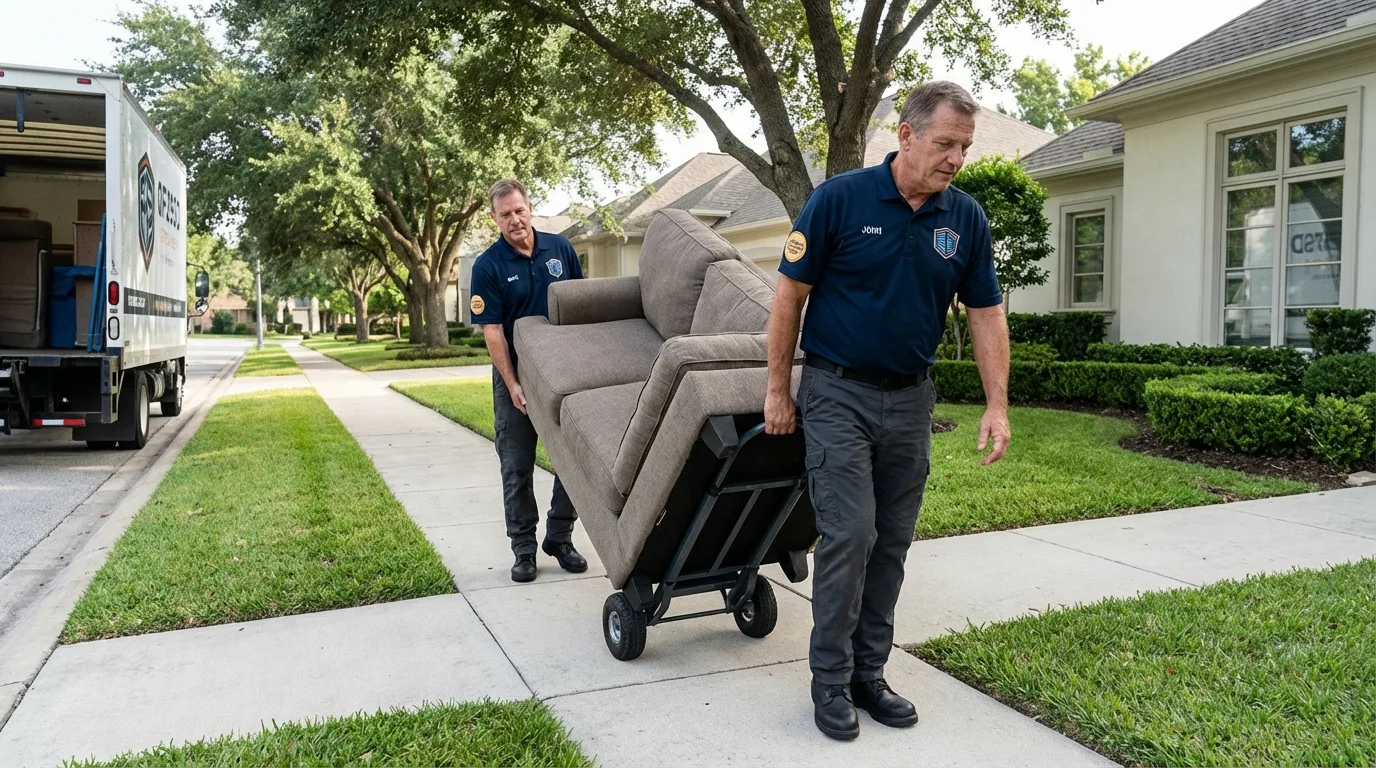 Local residential moving crew loading furniture in Ripley, OH